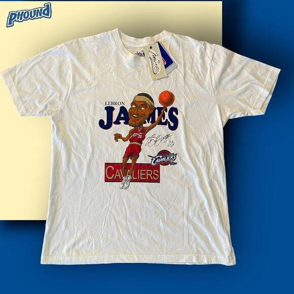 NWT LeBron James Cavs Caricature T-Shirt L Cleveland NBA - Picture 1 of 8